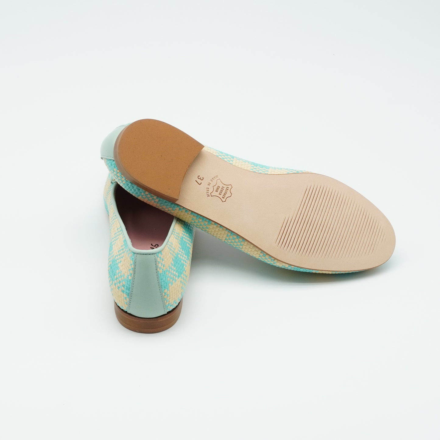 Tassel Loafer Raffia Türkis