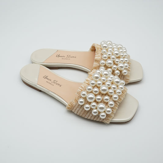 Sandale Raffia Perle
