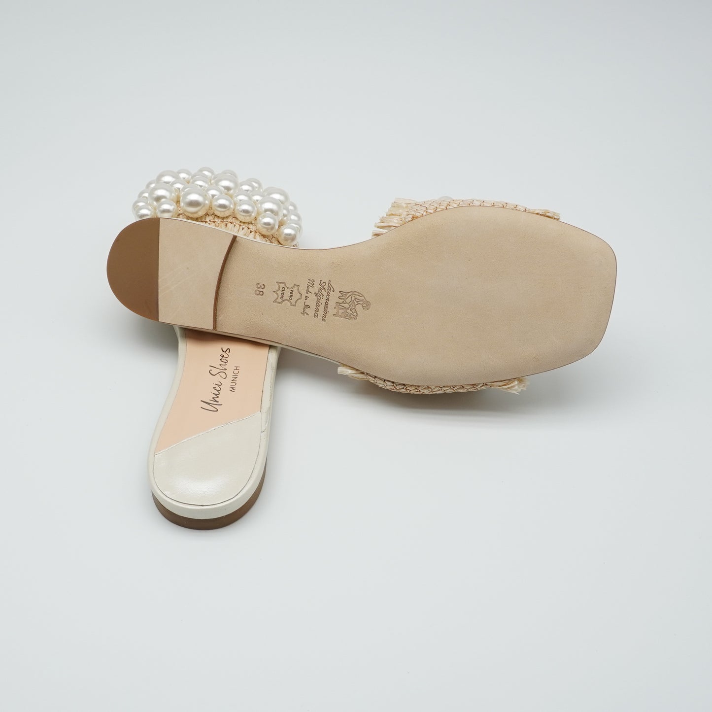 Sandale Raffia Perle