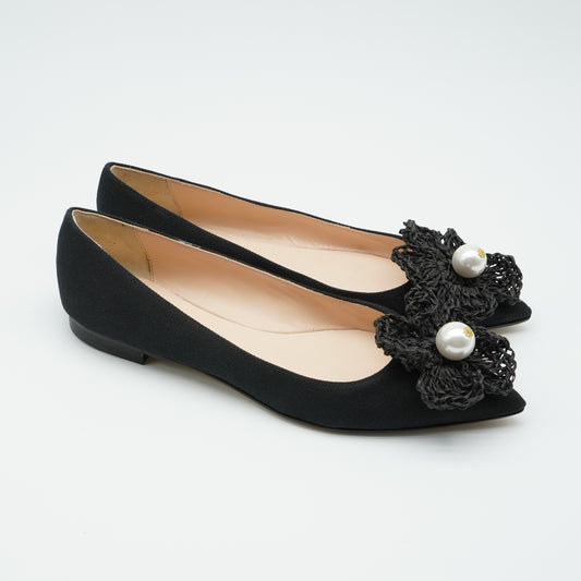 Ballerina Canvas Schwarz Perle