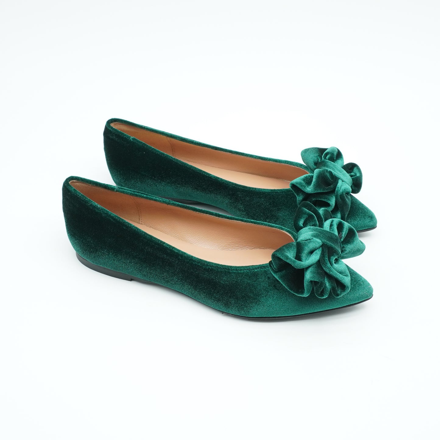 Bow Flats Velvet Green