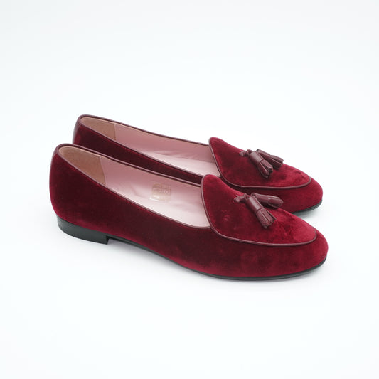 Tassel Loafer Velvet Bordeaux