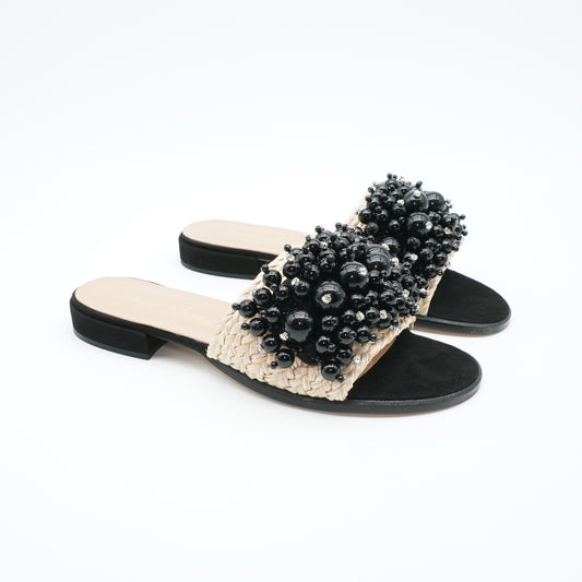 Sandale Perle Schwarz