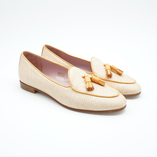 Tassel Loafer Raffia Orange