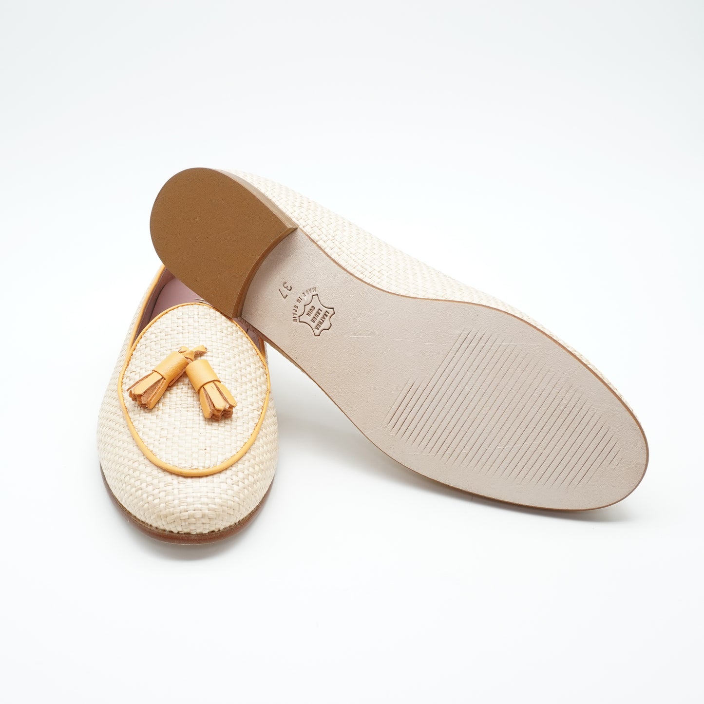 Tassel Loafer Raffia Orange