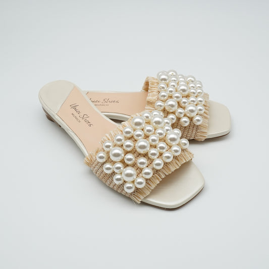 Sandale Raffia Perle