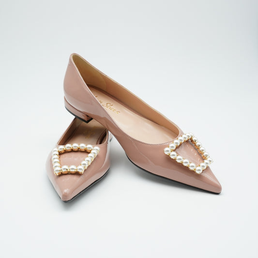 Ballerina Lackleder Nude Perle