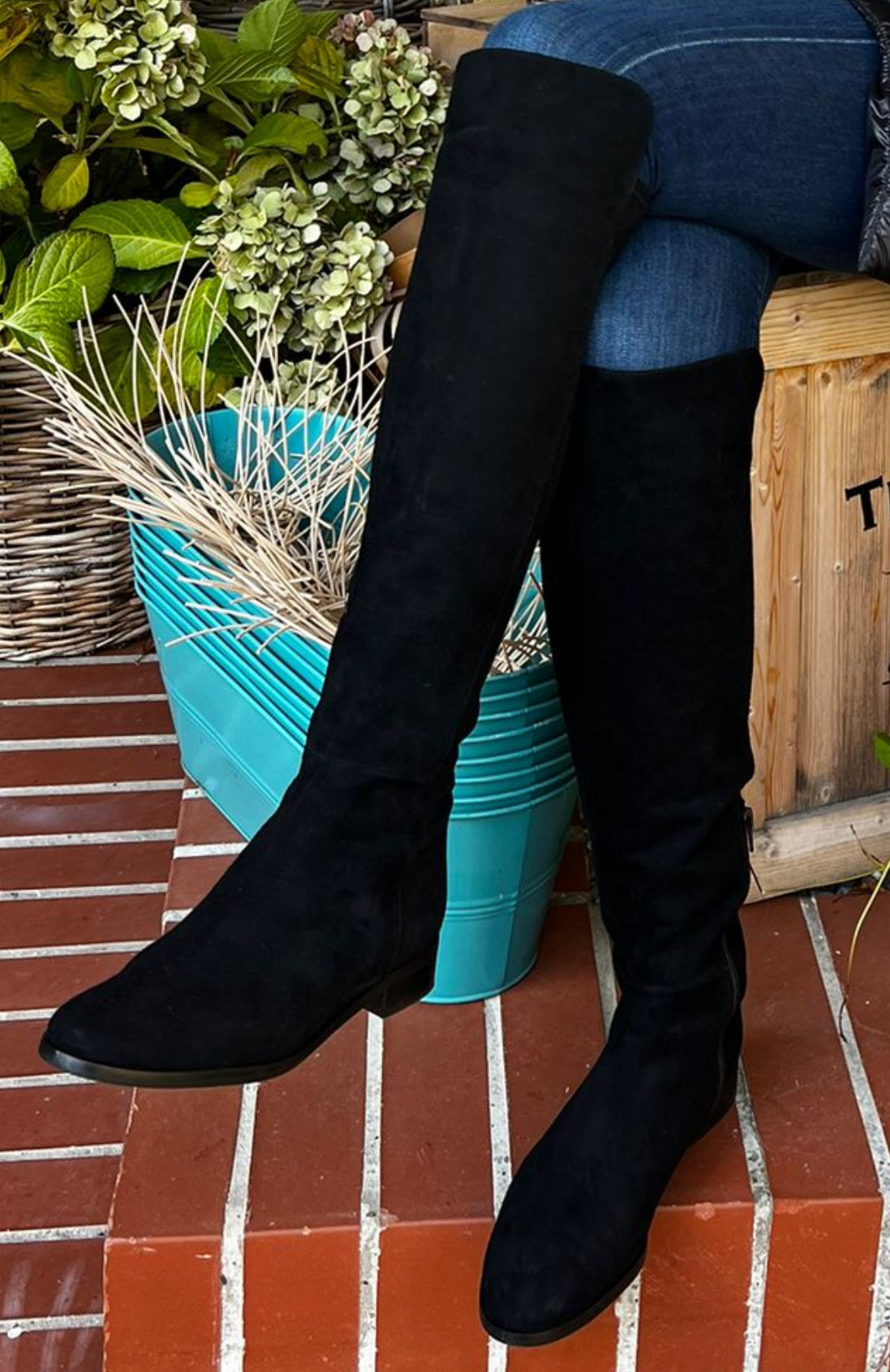 Stiefel Wildleder Schwarz