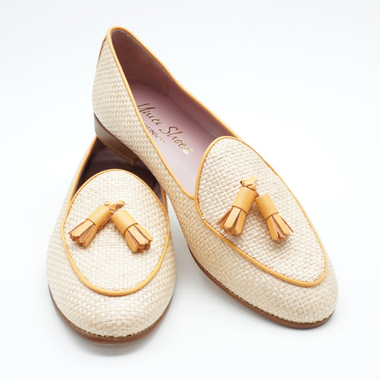 Tassel Loafer Raffia Orange